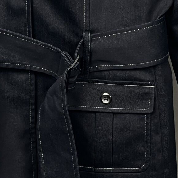 Tahari Arthur S. Levine Dark Gray Preppy Blazer 12 Tailored Belted Jacket Career - Picture 3 of 6